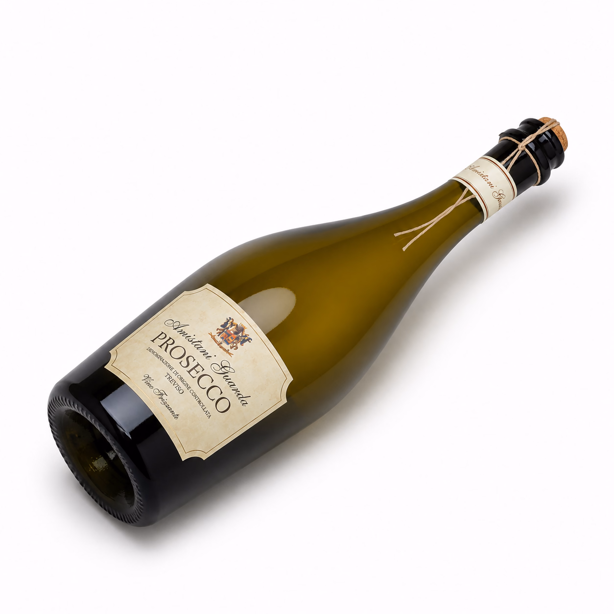 Amistani Guarda Prosecco – Flasche liegend