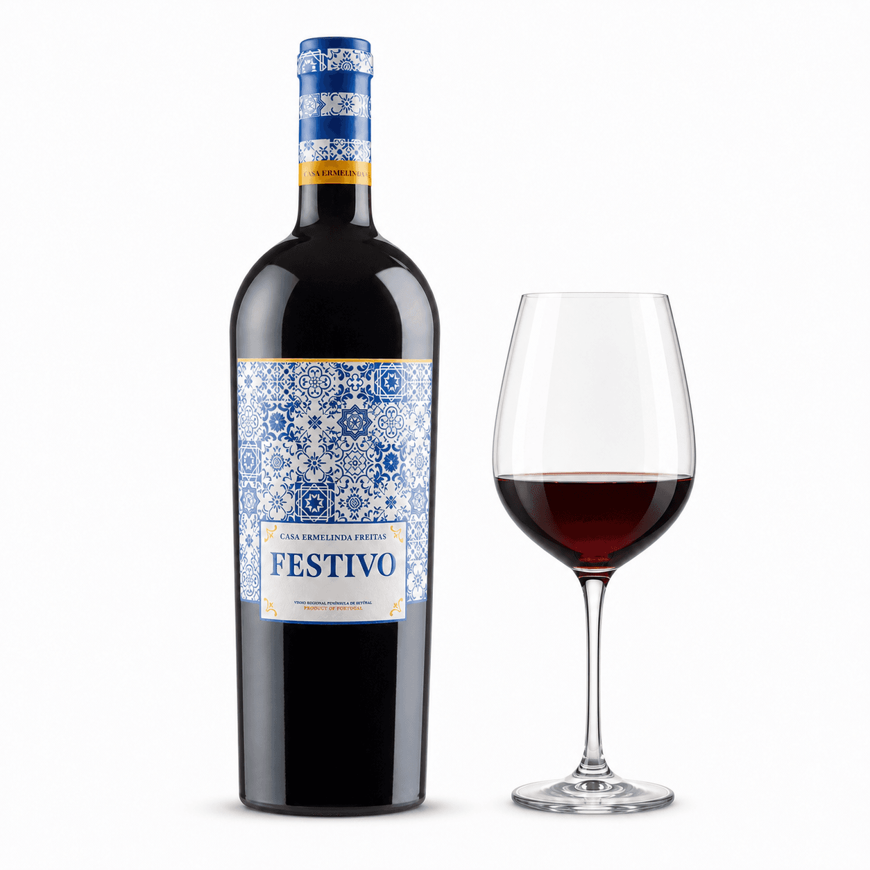 Festivo 2024 – Flasche mit Weinglas