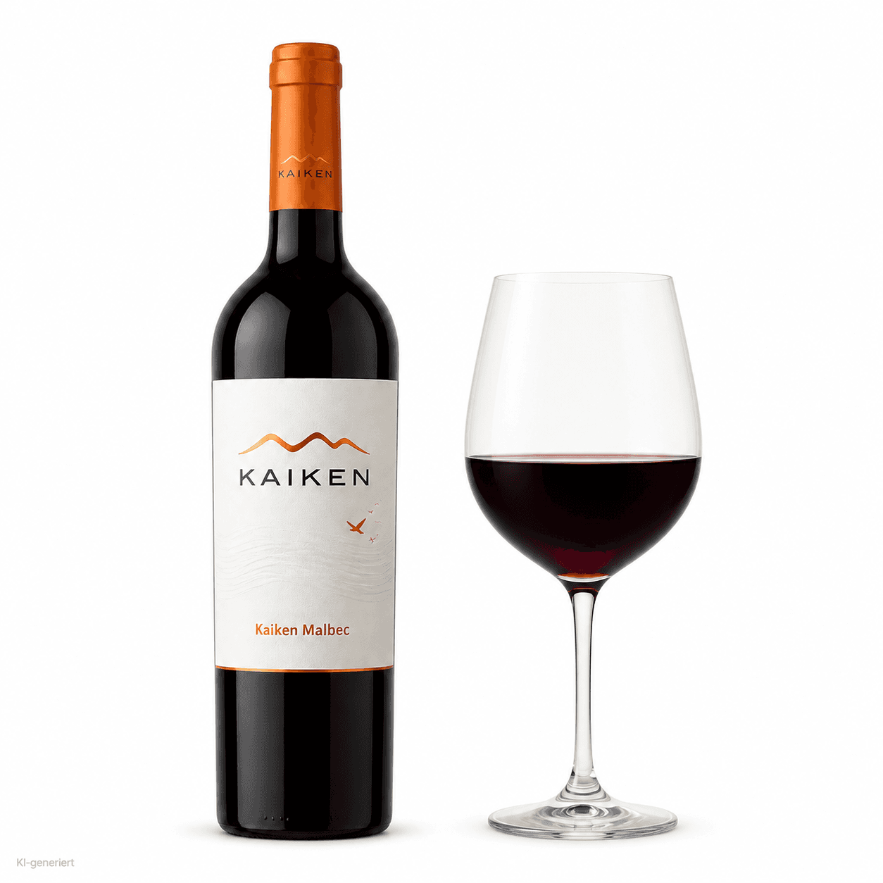 Kaiken Malbec – Flasche mit Weinglas