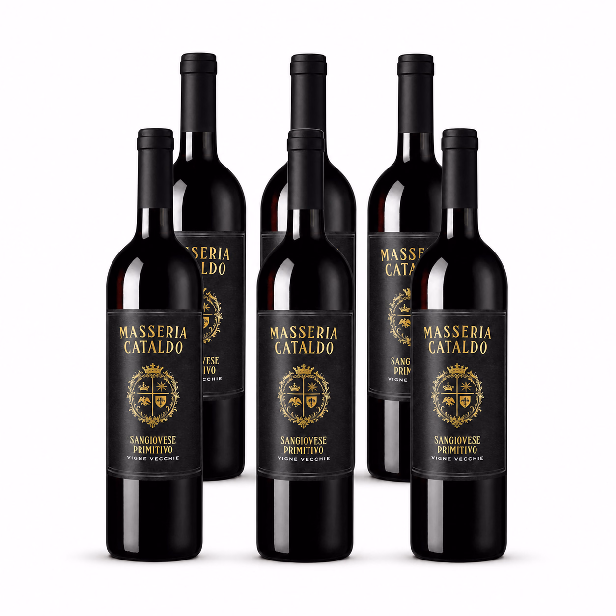 Masseria Cataldo Sangiovese-Primitivo Vigne Vecchie – Mehrflaschenansicht