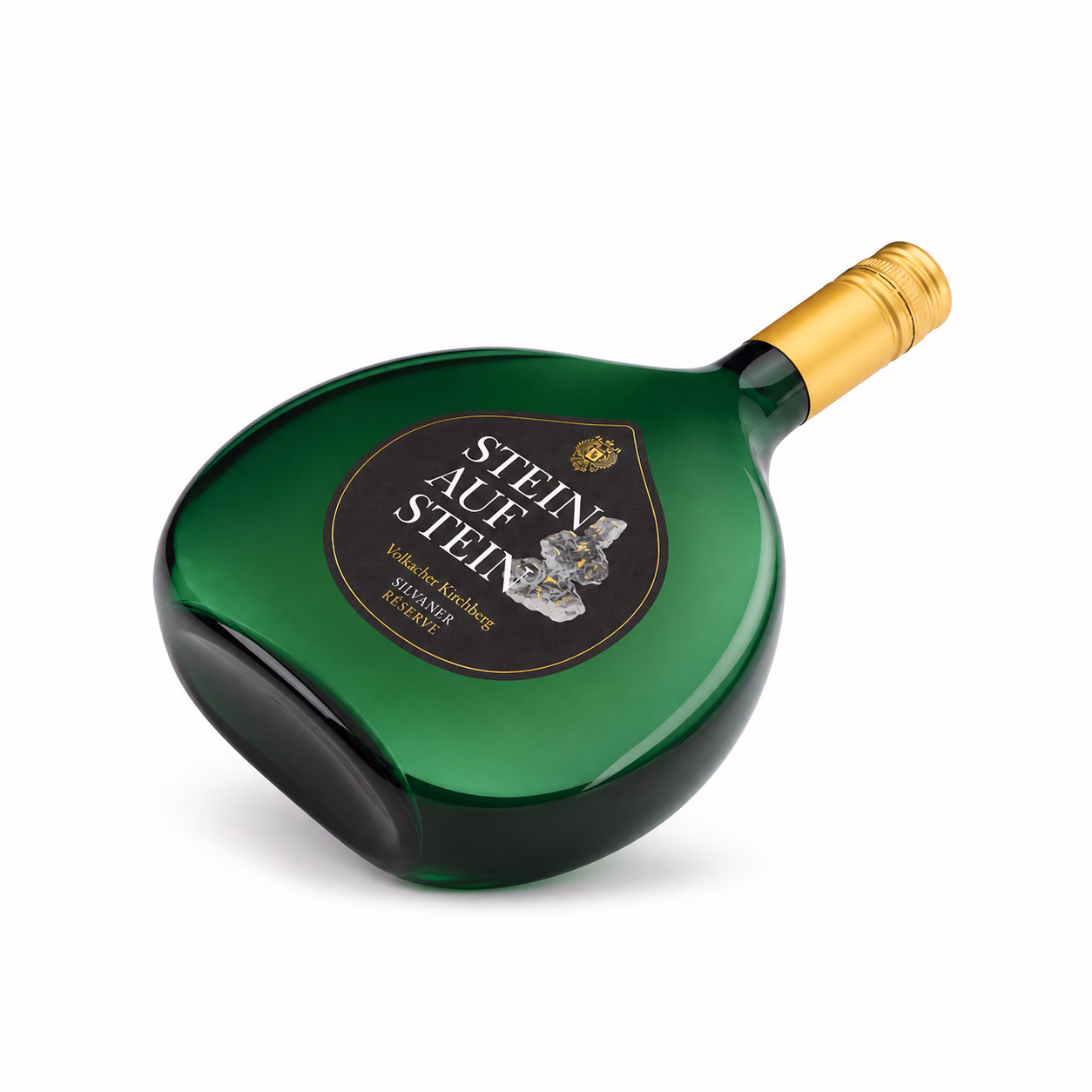 Stein auf Stein Volkacher Kirchberg Silvaner Réserve – Flasche liegend